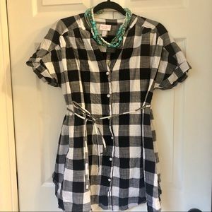 Isabel Maternity Checkered Top L with Tie